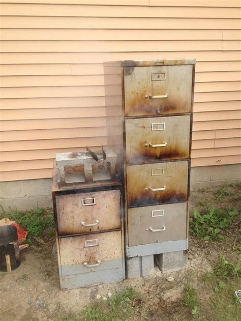 doy firepit out of steel filing cabinet|How to Turn a Metal Filing Cabinet into a Smoker.